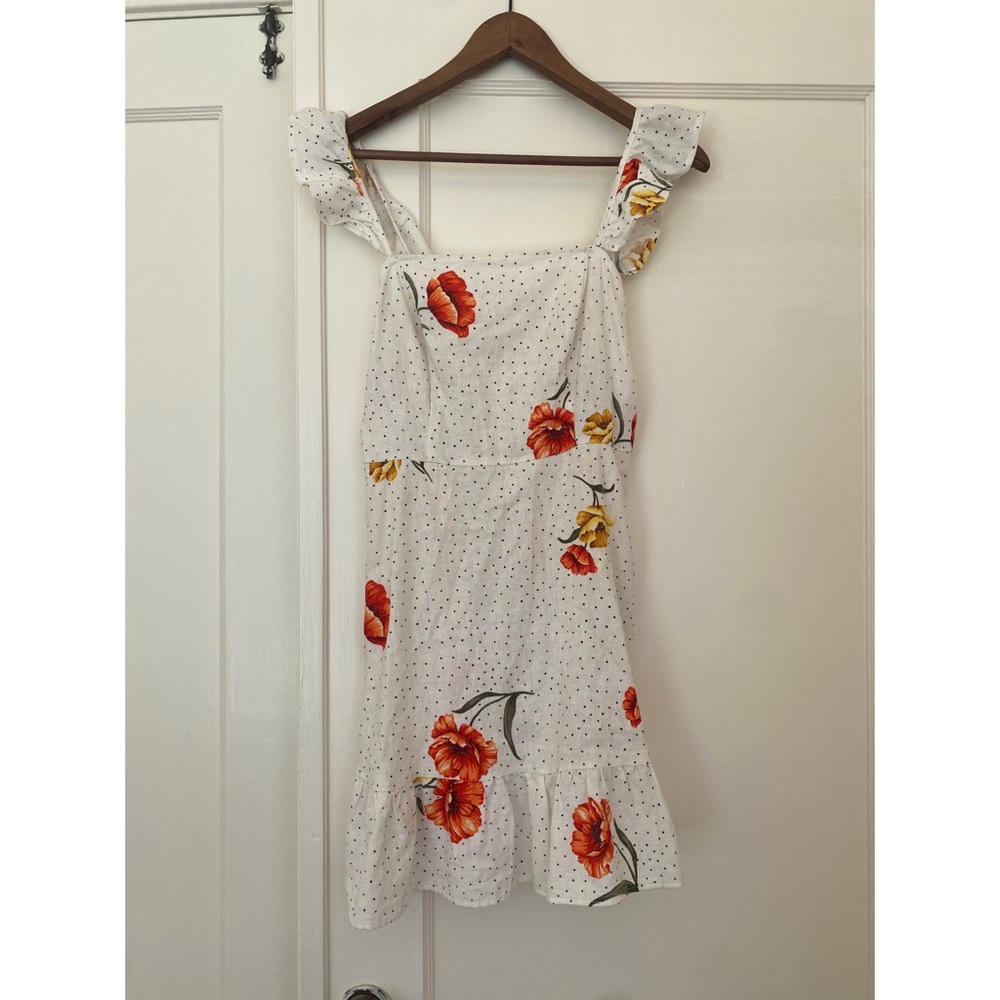 White Floral Mini Dress